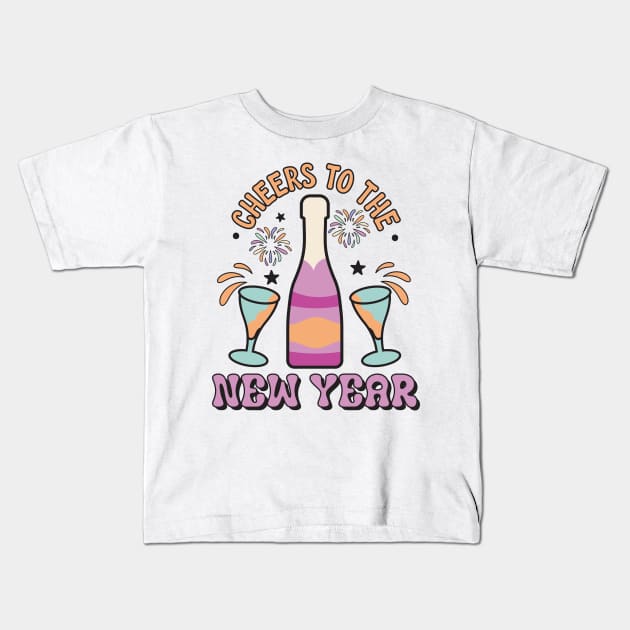 Cheers to the New Year Kids T-Shirt by MZeeDesigns